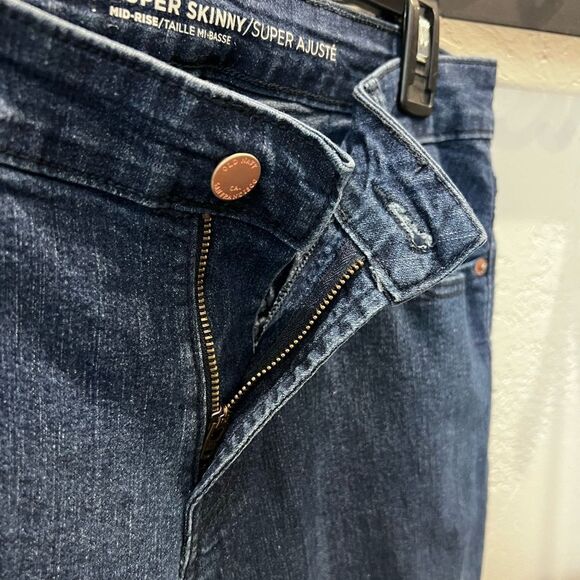 Old Navy mid-rise super skinny Dark Blue Denim Jeans Size 12 Short - Picture 7 of 14